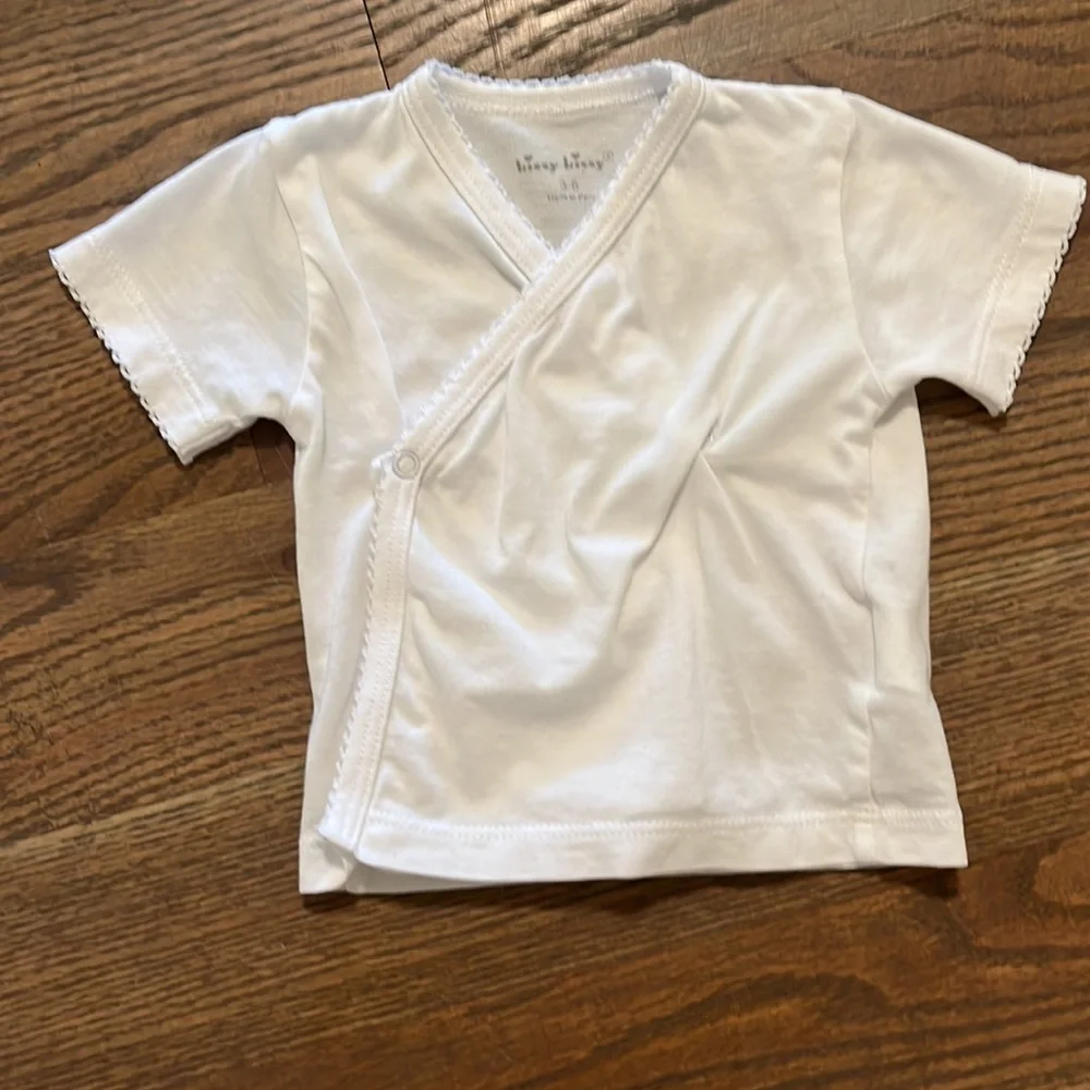 Kissy Kissy White Onesie and Top 3-6 months EUC